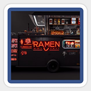 Cyberpunk Tokyo Ramen Food Truck Sticker